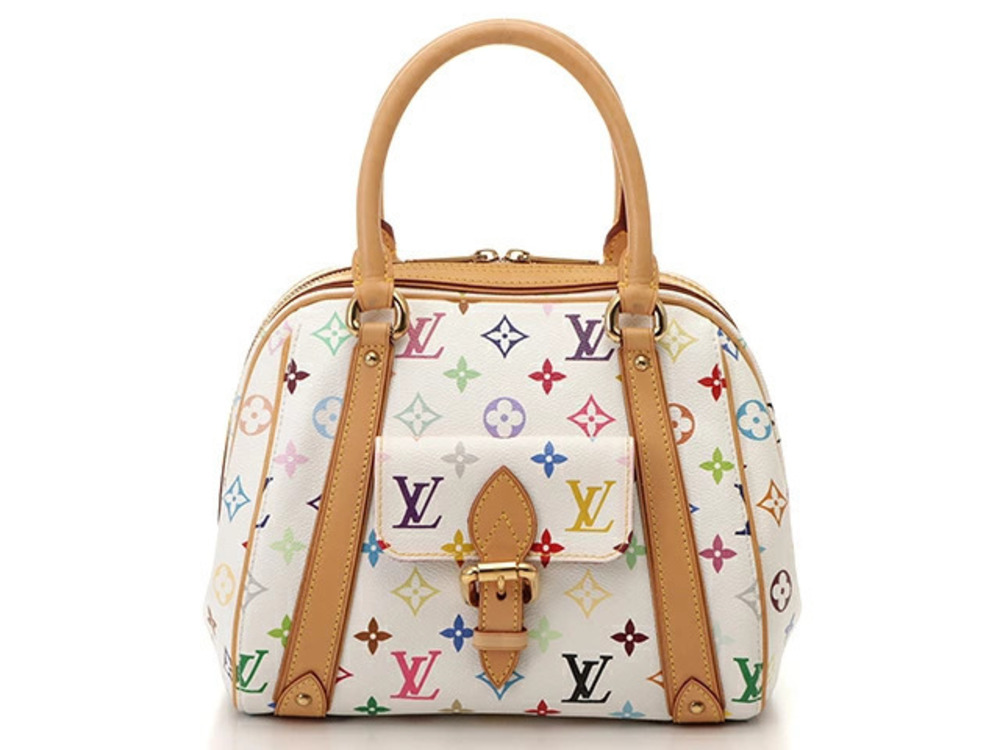 LOUIS VUITTON Priscilla Handbag Monogram Multicolor White
